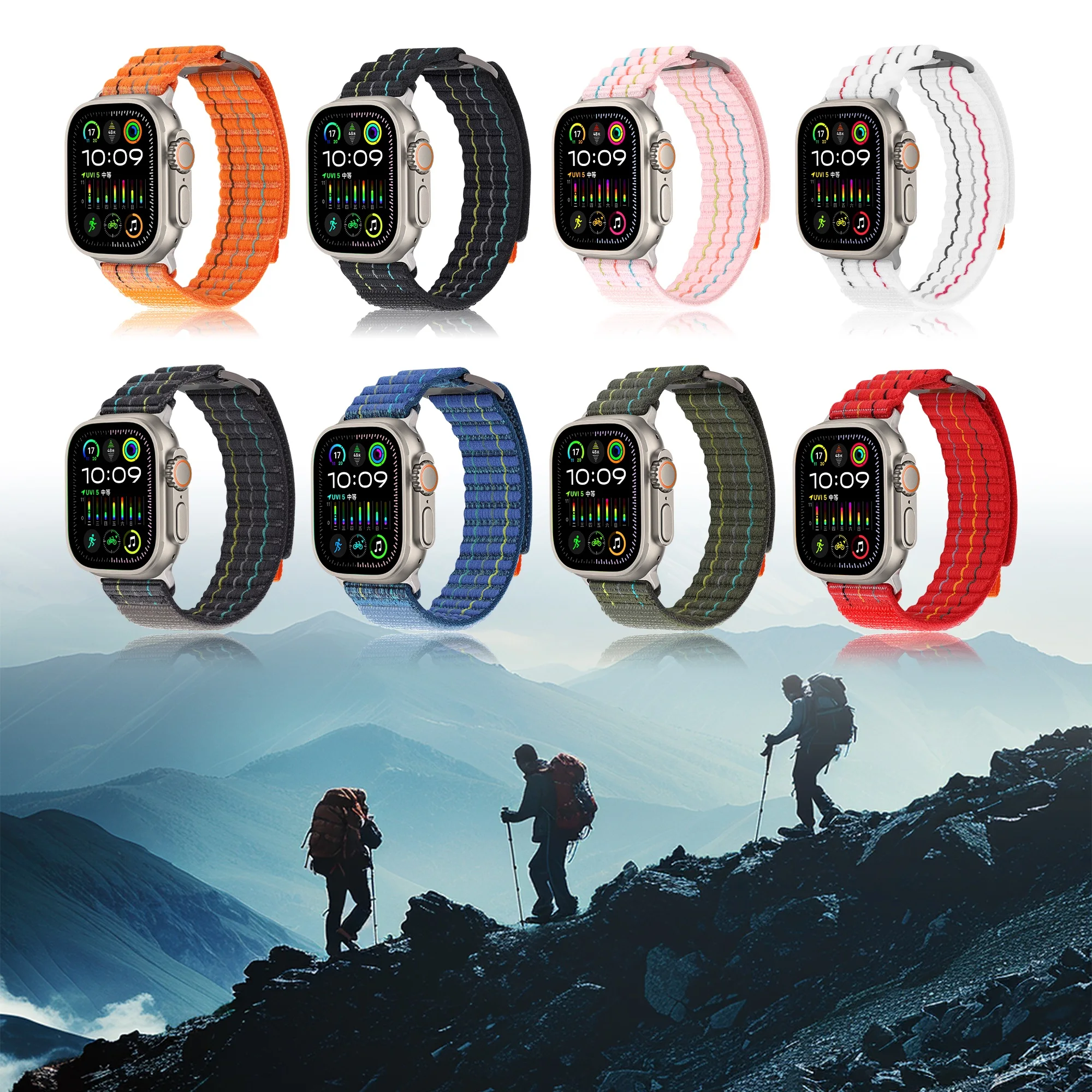 Trail Nylon Band for Apple Watch Ultra2 49MM Strap SE 9 8 41mm 45mm 44mm 40mm Nylon Loop Bracelet for IWatch Series10 42mm 46mm