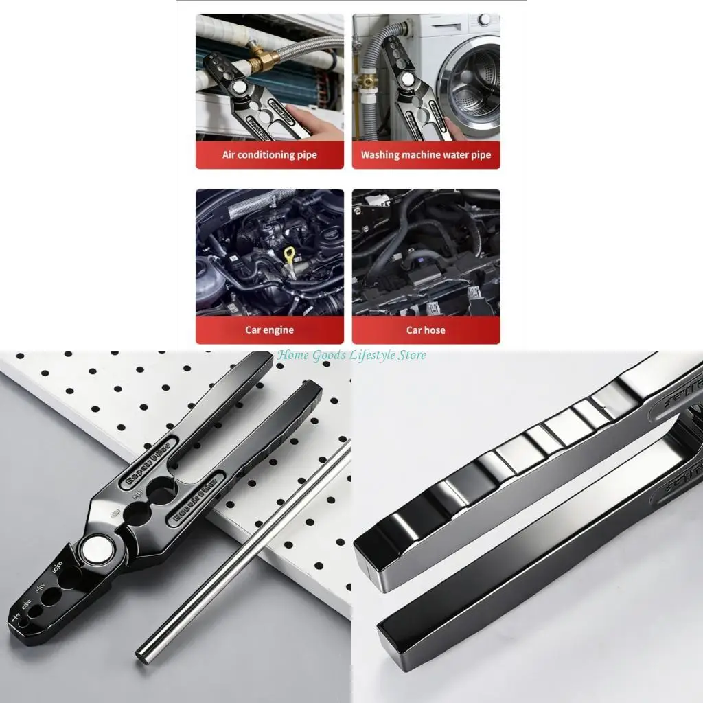 E74E Stable Aluminum Pipe Correction Tool Portables Round Pipe Restoration Pliers