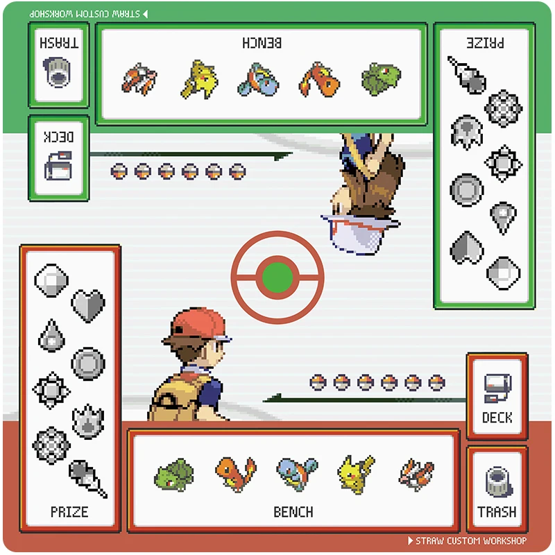 Bricolage Ptcg Pokemon Pixel Double face carte Pad Pikachu Charmander caoutchouc bataille Pad Anime Collection Action jouet figurines cadeaux