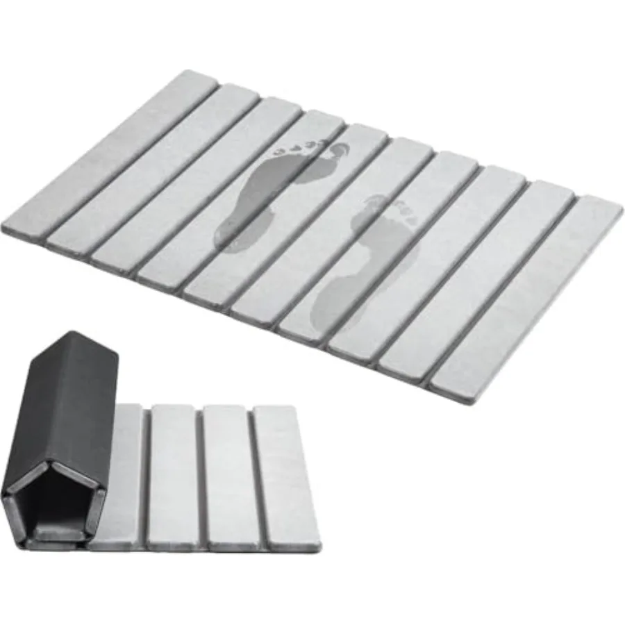 

Foldable Stone Bath Mat Quick Dry Diatomaceous Earth Bath Mat with Non-Slip Mat Super Absorbent Easy to Clean Compact for Small