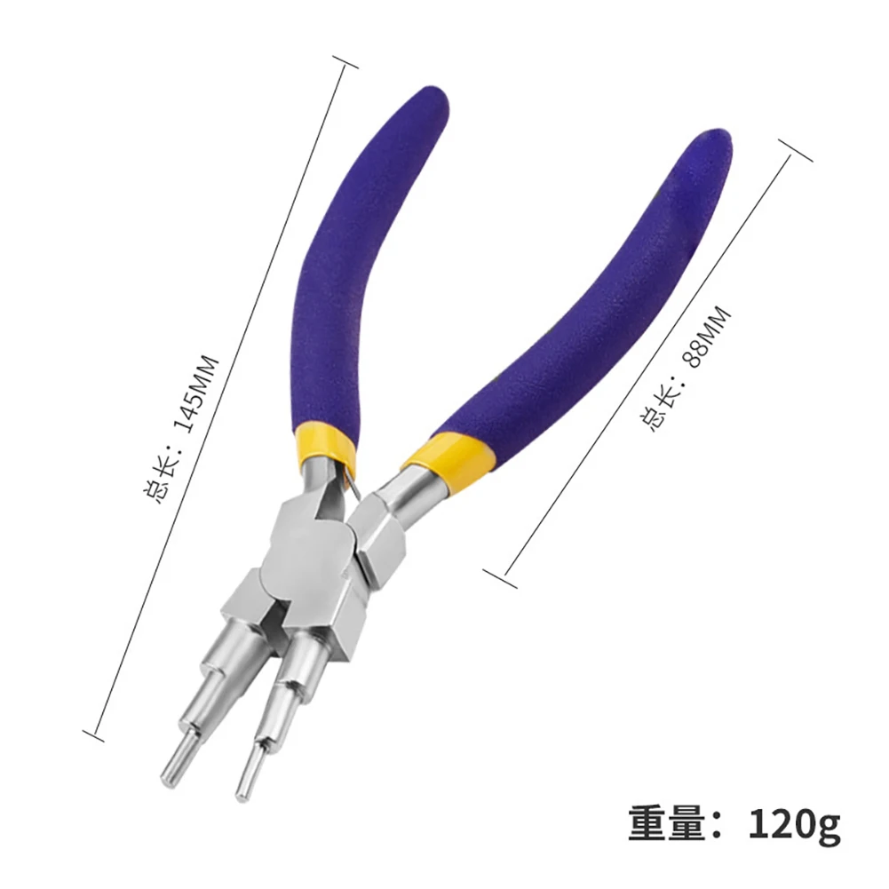 6 in 1 Wire Bending Pliers Guardrail Pliers Wire Ring Forming Pliers for 3-10mm Rings and Jump Rings Jewelry Making Tool