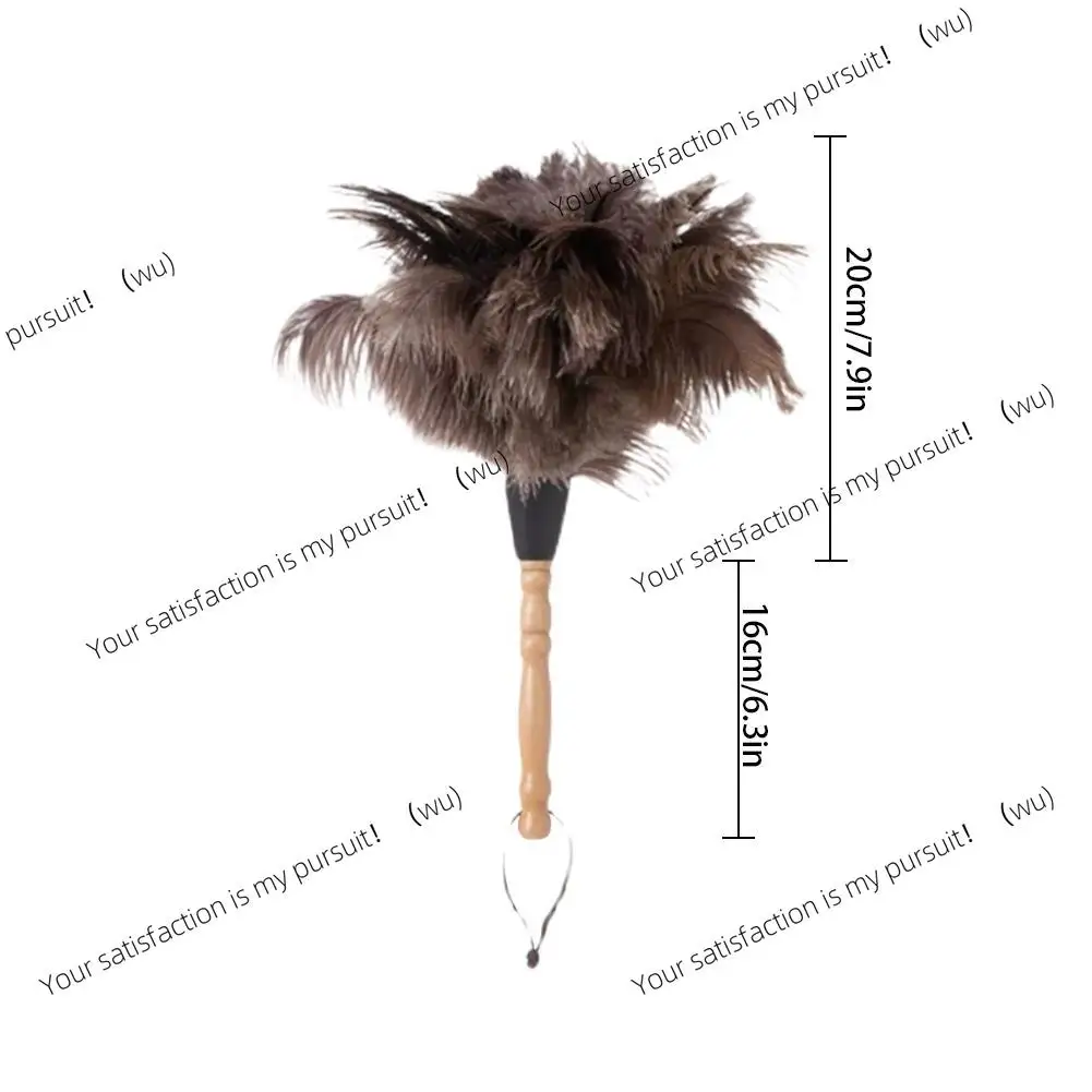 Home Wooden Handle Feather Duster Ostrich Feather Duster Anti-static Dust Removal Feather Fur Brush Duster Home Cleaning Tools view 6