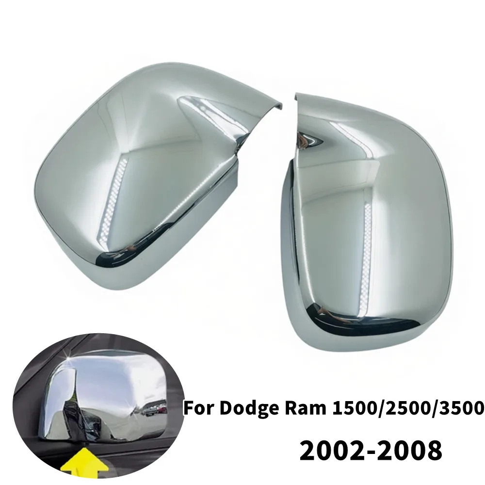 

2PCS For Dodge Ram 1500/2500/3500 2002-2008 Rearview Side Mirror Cover Wing Cap Exterior Door Rear View Trim Car Decoration