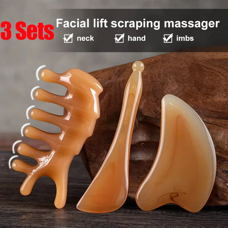 

Face Lifting Guasha Resin Scraping Massage Facial Scraper Tool Eye SPA Massage Plate Reduce Puffiness Nose Lifting Nose Massager
