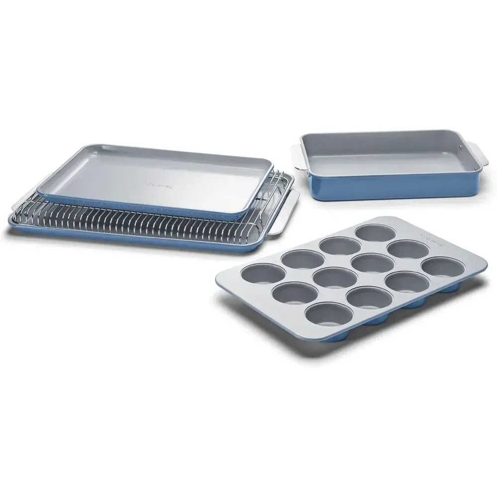 5-Piece Nonstick Baking Set: Assorted Pans, Sheets, and Storage - Aluminized Steel - PTFE & PFOA Free