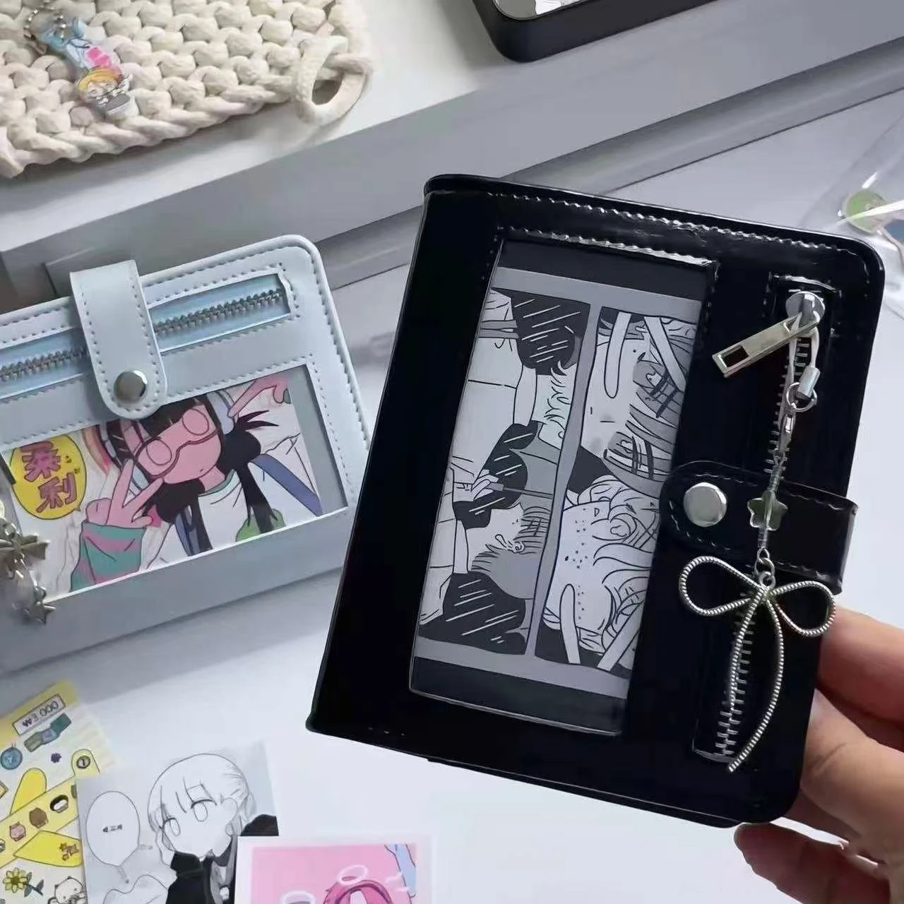 Korean Style Kawaii M5 PU Leather Loose Leaf Notebook  DIY Journal Planner with Detachable Pages & Window Cover