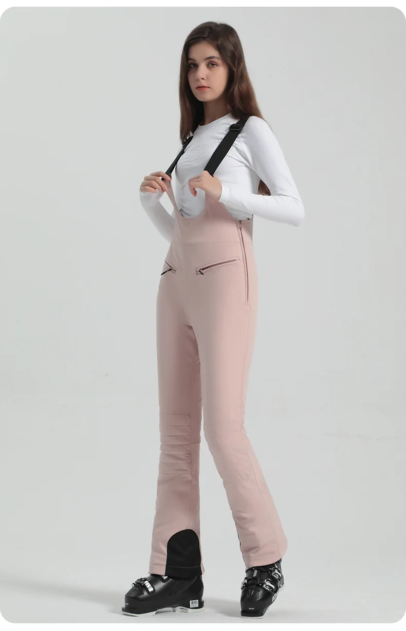 2024 Gsou Schnee Winter Skihose Frauen Snowboard Riemen Hose hohe Taille elastisch wind dicht wasserdicht verdicken Thermal für den Außenbereich – Detail 10