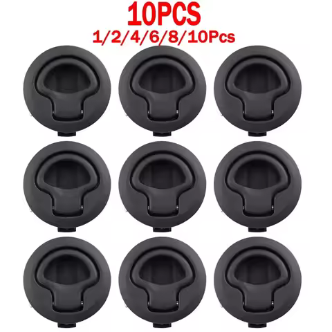 1-10Pcs Round Flush Pull Slam Latch Mount Lift Pull Handle For RV Yacht Marine Boat Deck Hatches Cabinet Door Locker Accessories