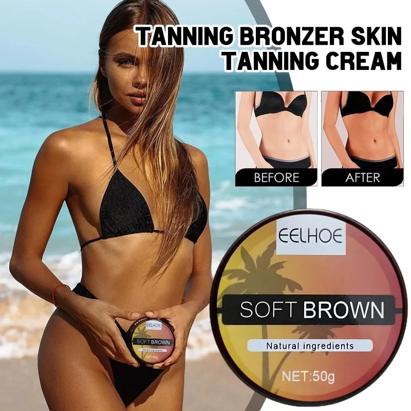 Deep Dark Suntan Quick Self-Tanning Cream Men Women Summer Beach Self Care Brown Tan Cream Bronzer Body Self Tanning Accelerator