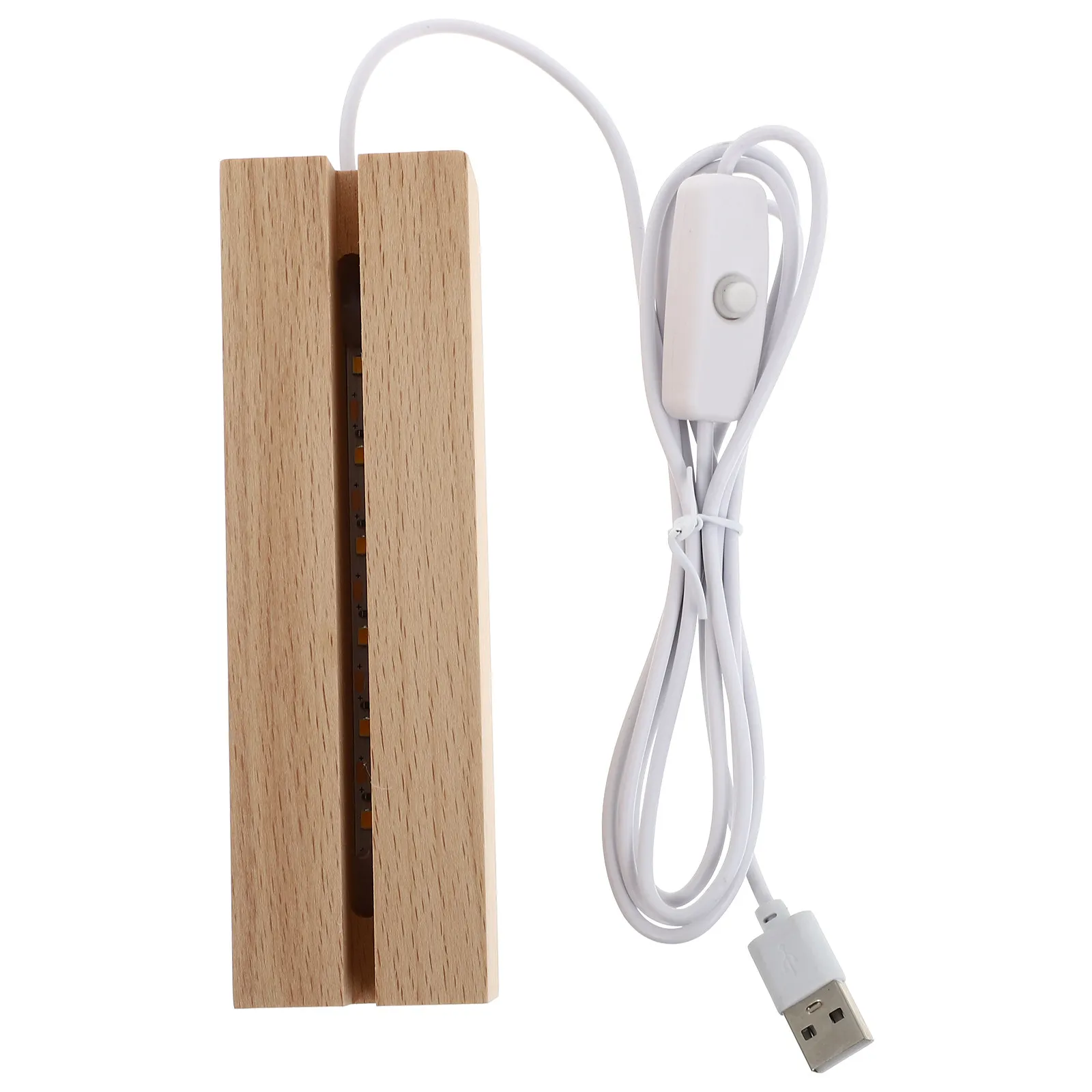 

1 шт. Деревянная подставка для светодиодной лампы с акриловой панелью, декоративная подставка для домашнего освещения, основание для лампы-полосы