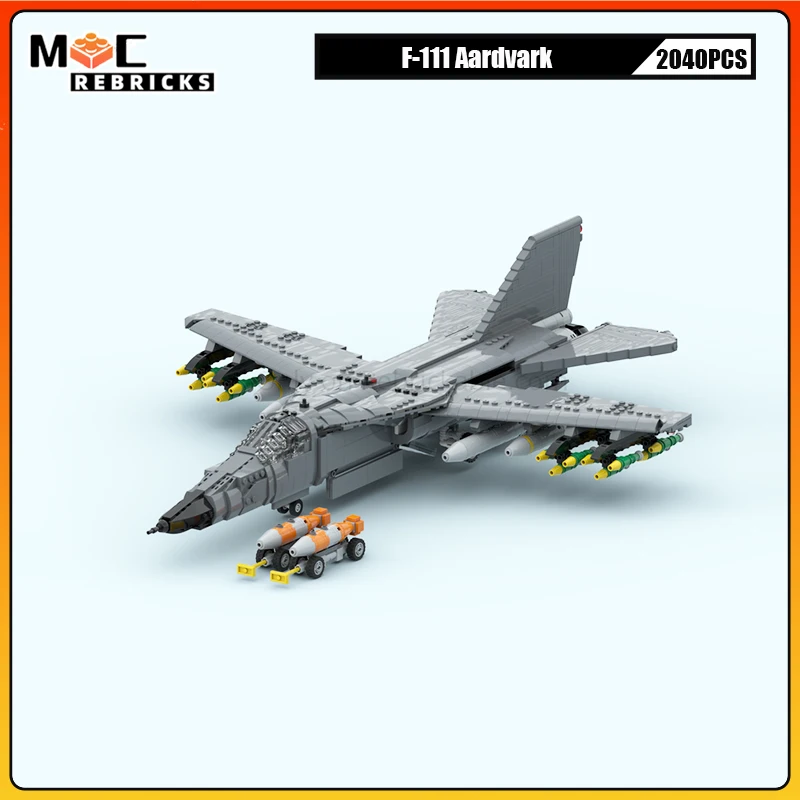 

MOC US States Air Force F-111 Aardvark Fighter Building Blocks Model Assembly Technolog Bricks DIY Collector Expert Kits Boy Toy