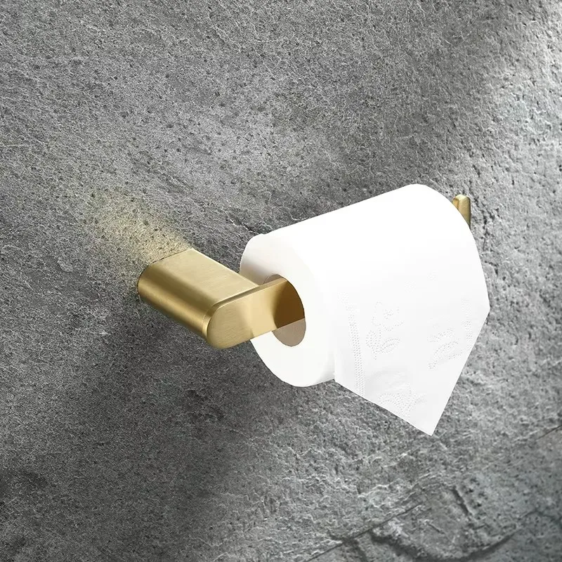 NEWEST Brushed gold color Towel holder 304 stainless steel paper Towel holder Toilet Brush clothes hook towel rack High Quality