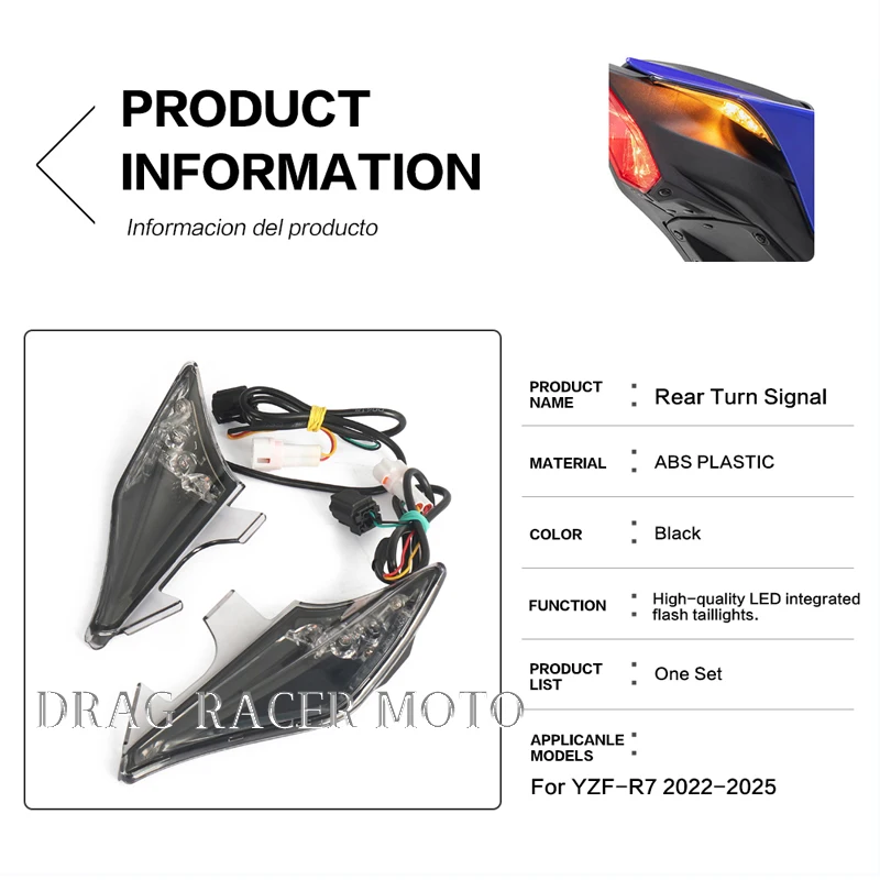 Motorcycle Accessories For YAMAHA YZF-R7 YZFR7 YZF R7 r7 LED Turn Signals Indicator Blinker Light Waterproof 2022 2023 2024 2025