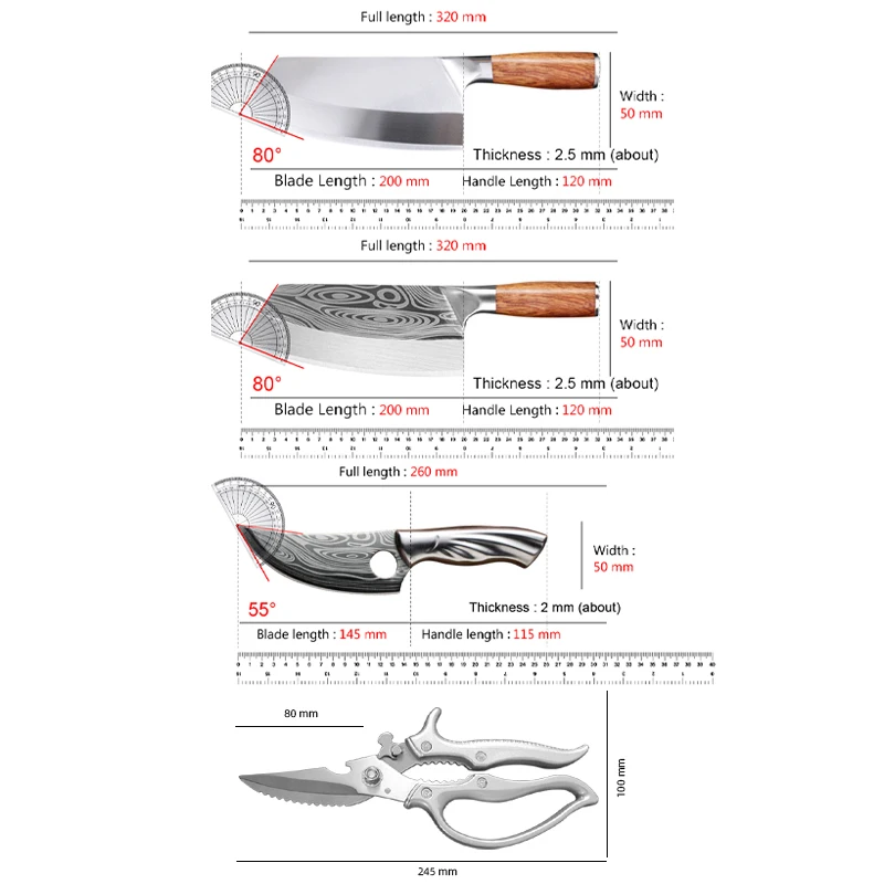 Japanese Chef Knife Professional Kitchen Knives Household Chopping Knife Slicing Fish Vegetables Meat Knife Kitchen Supplies
