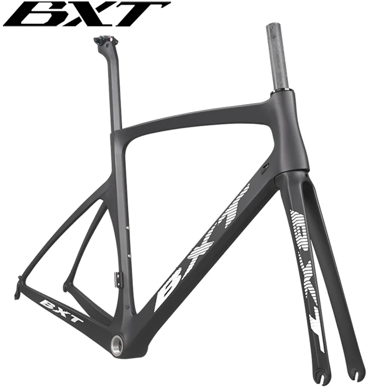 BXT Carbon Road Bike Frame V brake Cycling Di2 and Mechanical Hidden Cable Aero System Road Bicycle Carbon Hard Frames