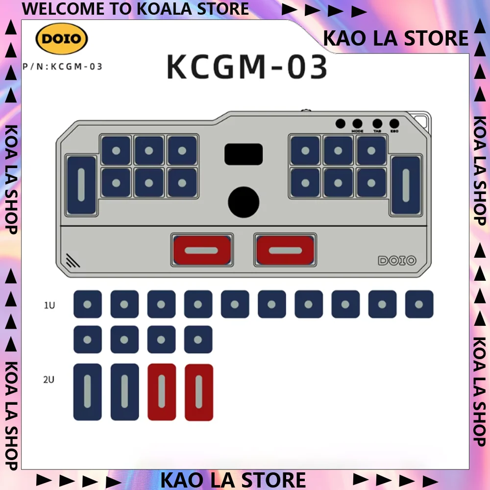 

Колпачки для клавиш DOIO HITBOX KCGM-03, 18-клавишные игровые квадратные колпачки для клавиш, PBT, термосублимационная цветная многофункциональная колпачок для клавиатуры, набор на заказ, колпачки для клавиатуры