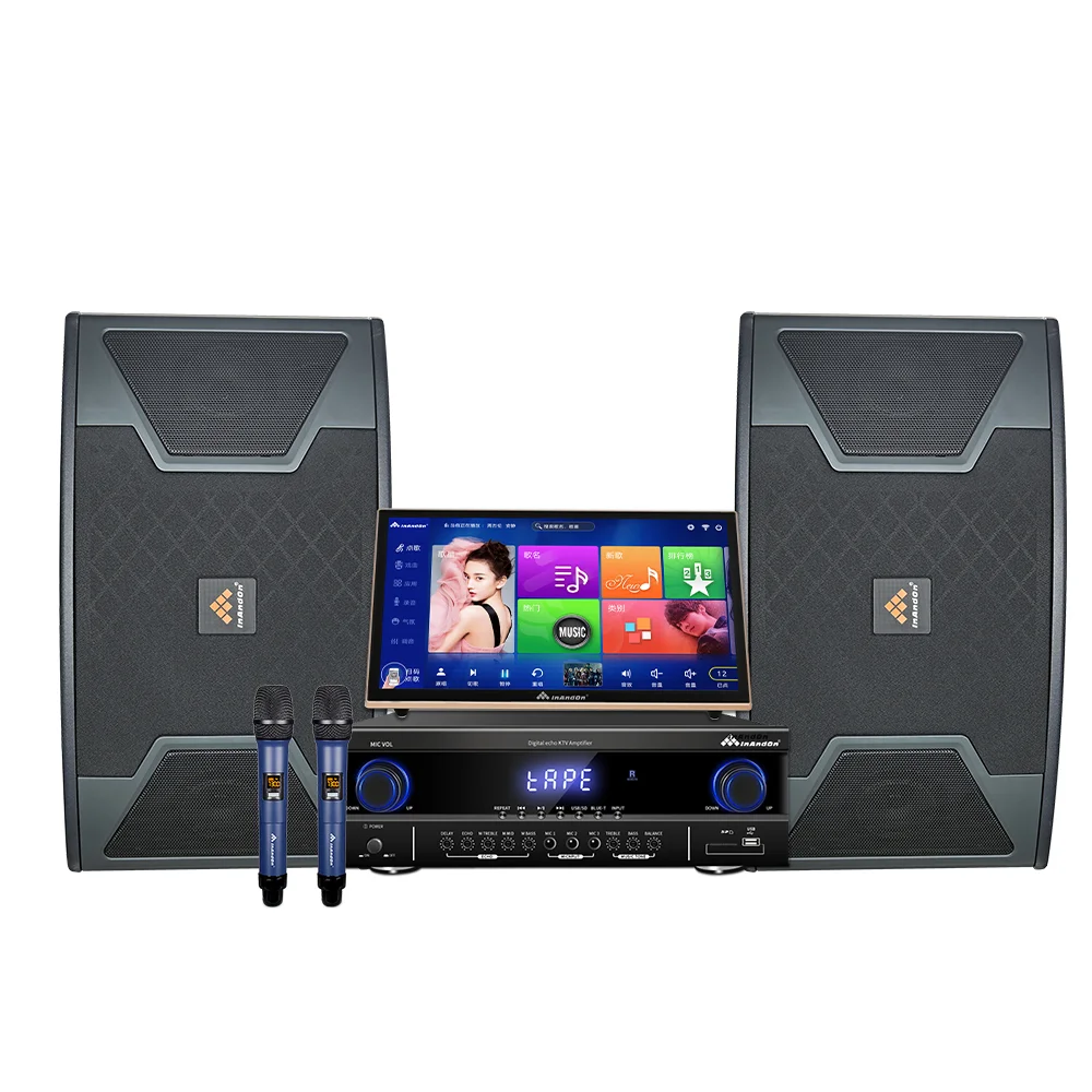 

New Design InAndOn 19'' Touchscreen Karaoke Machine 8T Karaoke Player Karaoke System with Wireless Microphone