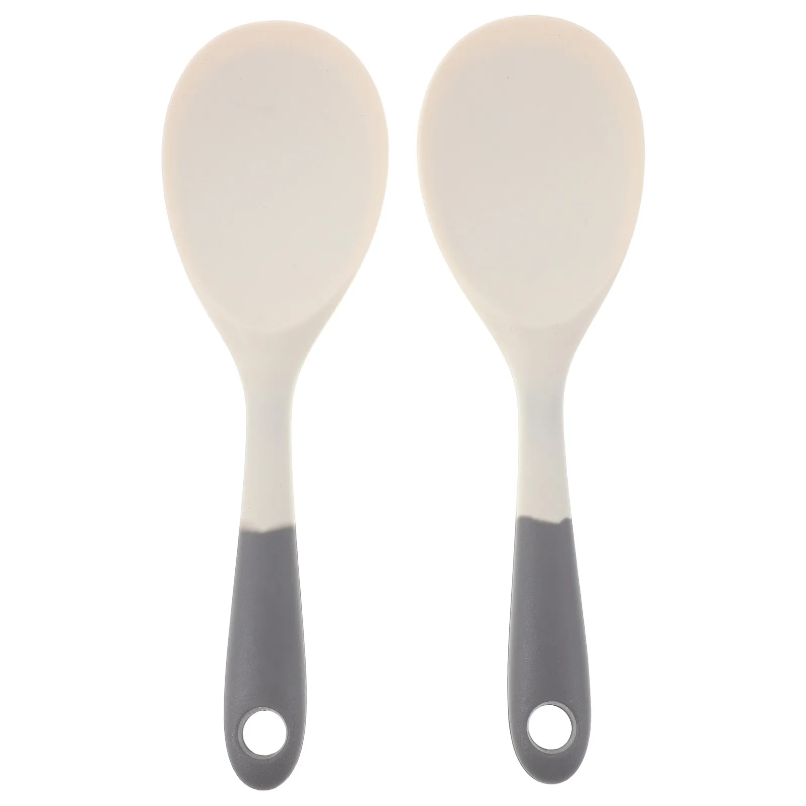 2Pcs Nonstick Rice Spoon Silicone Heat Resistant Kitchen Cooking Utensil Ergonomic Handle Easy Clean Rice Paddle Serving Scoop