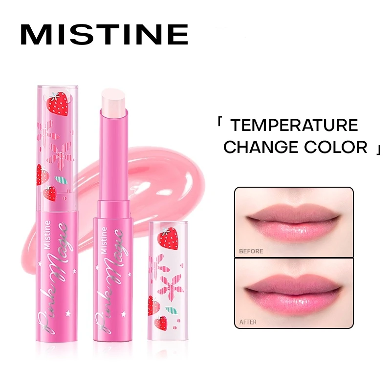 MISTINE Pink Strawberry Temperature Color Changing Lip Balm Lipstick