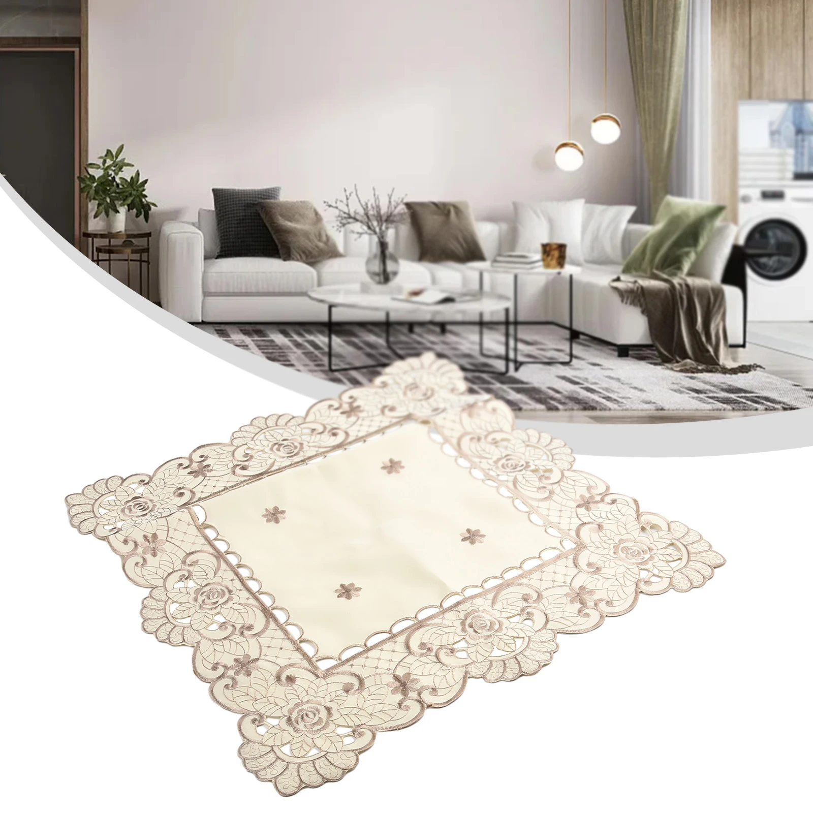 Embroidered Lace Tablecloth Floral Table Cloth/Mat Wedding Party Event Table Cloth Home Decor Table Runner Dining Dust Cover