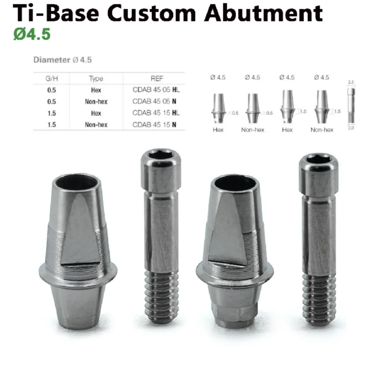 Dentium Compatible CAM Abutment Ti Base Grade TC4ELI Pre-milled Blank for CAD/CAM Prosthetic Crown Bridge Lab Solution OEM ODM