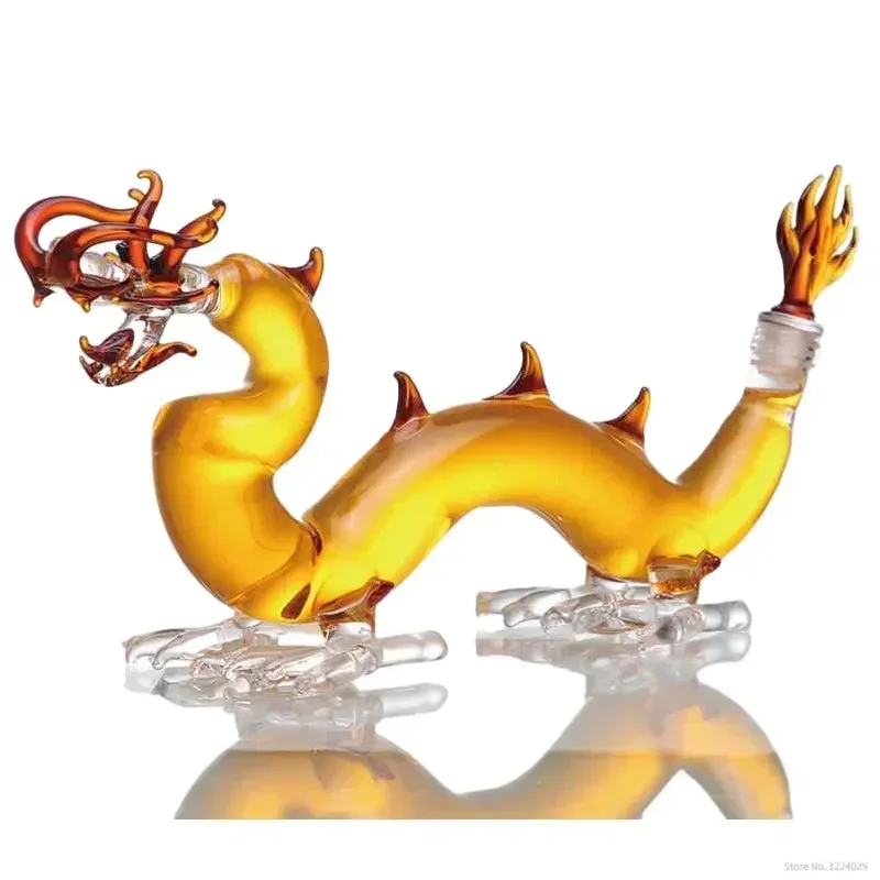

Hand Blown Whiskey Decanter, Dragon Shaped Design, Lead-free Glass Wine Decanter, Suitable for Liquor, Scotch, Bourbon, 150ml