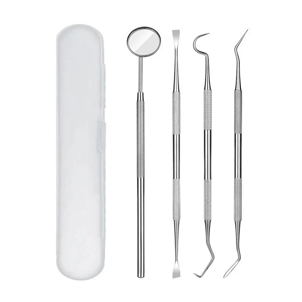 

Stainless Steel Dental Tools Set, Oral Care Kit with Mirror & Scaler, Tartar & Plaque Remover for Teeth Cleaning
