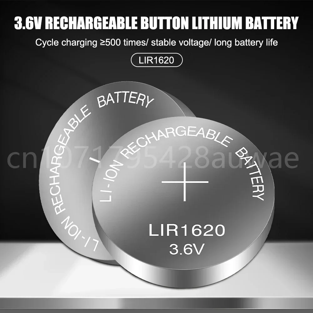 1-5PCS LIR1620 3.6V Rechargeable Li-ion Button Cell Coin Batteries Supports Welding Feet Replace CR1620 Watch Battery