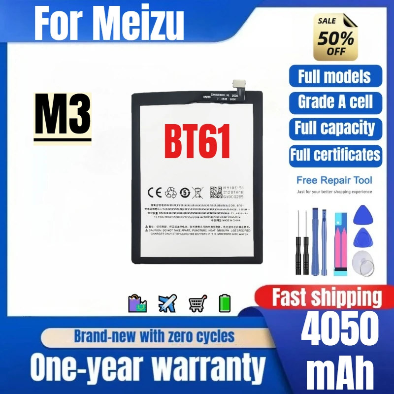 

BT61 for Meizu M3 Note/Blue Charm Note 3 Phone Battery High Quality High Capacity Replacement Bateria Grade A Cell with Tools