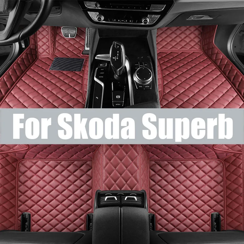 

Custom TPE Car Floor Mats For Skoda Superb 2016 2017 2018 2019 2020 2021 2022 Waterproof Auto trunk mat Interior Carpet