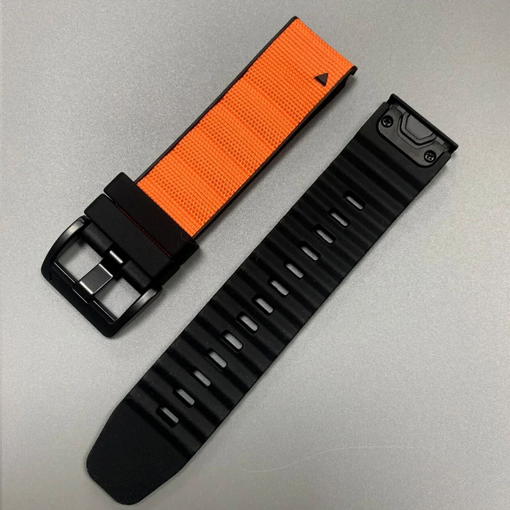 26/22 مللي متر حزام رياضي QuickFit لـ Garmin Fenix 8 Pro E 7x Epix Pro Enduro 3 2/Quatix 8 Instinct 3 Descent G2 نايلون + شريط سيليكون