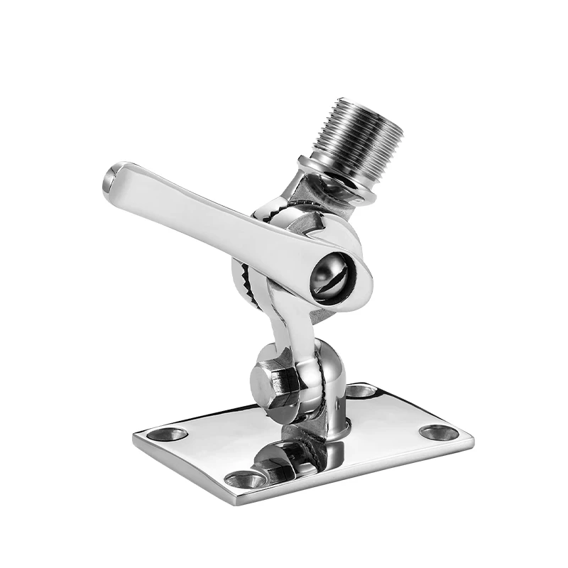316 Stainless Steel Adjustable Marine Radio VHF 360° Antenna Base Mount Corrosion Resistance Marine Hardware For Boats Yacht