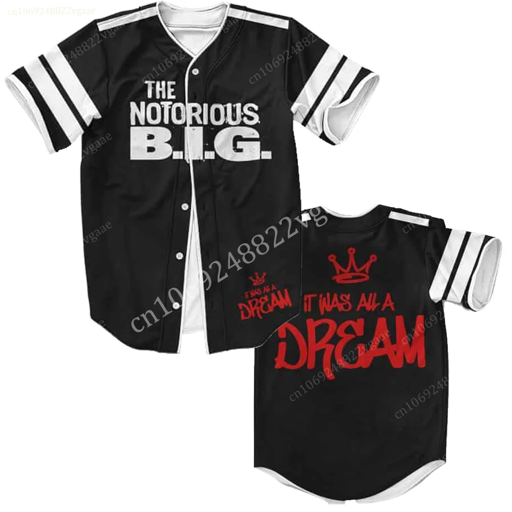 2024 Rapper BIGGIE SMALLS Baseball Jersey For Men Boys Children KIDS Training Uniform Button Up Shirt Vintage Hip Hop TUPAC ﻿