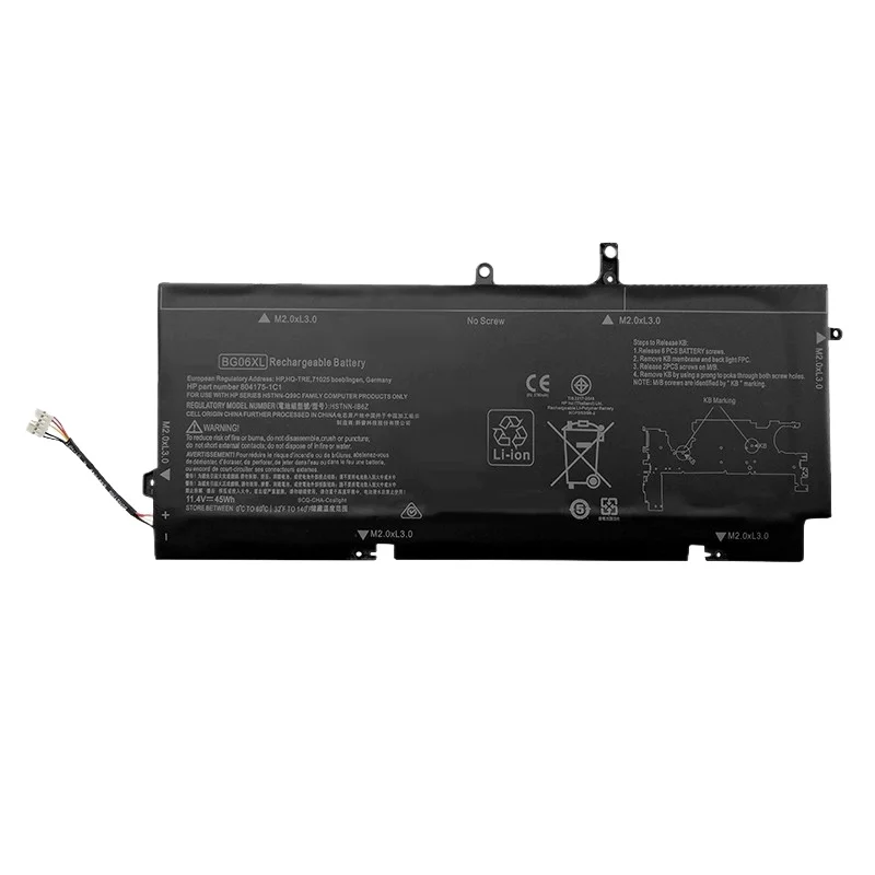 New 11.4V 45Wh 3780mAh BG06XL Laptop Li-ion Rechargeable Battery for HP Elitebook Folio 1040 G3 Battery HSTNN-IB6Z HSTNN-Q99C