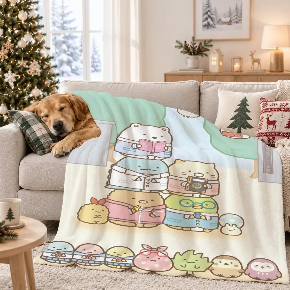 Sumikko Gurashi Throw Pet Flannel Blanket Throw Blanket for Living Room Bedroom Bed Sofa Picnic Cover kids