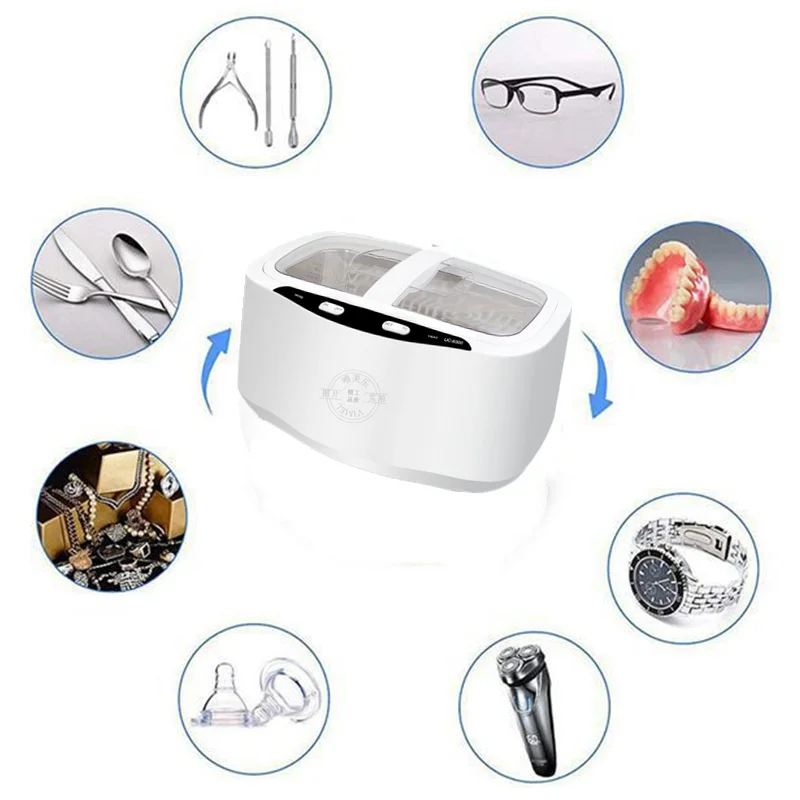 Ultrasonic Cleaner Bath Timer for Jewelry Parts Glasses Manicure Stones Cutters Brush Ultrasound