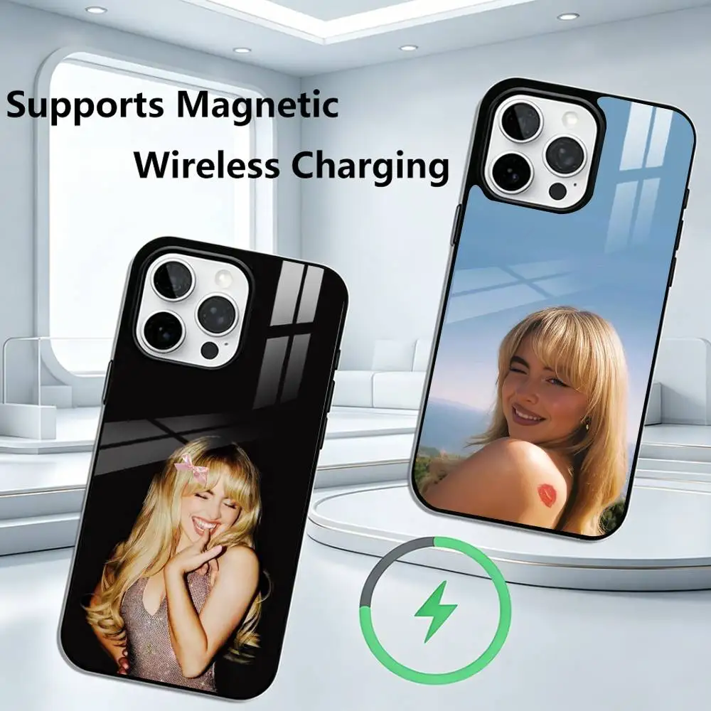 S-Sabrina Carpenter Singer  Phone Case For iPhone17,16,15,14,13,12,11 Plus,Pro Compatible with magnetic wireless charging