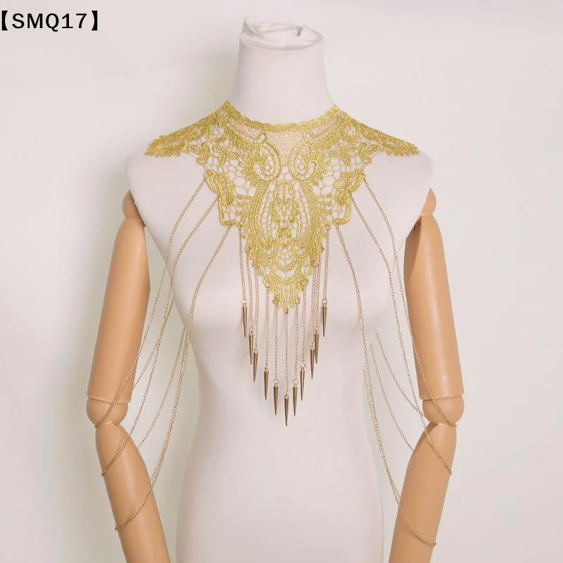 ゴールドレーストリムの多層ファッショナブルタッセルネックレス - Body Jewelry Gold のレビューと価格