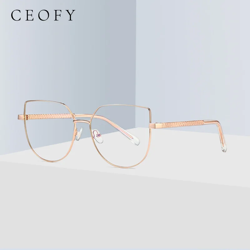 CEOFY Optical Glasses Frame Women New Fashion Anti-blue Ray Cat Eye Prescription Eyeglasses Women Myopia Spectacle Eyewear 66021