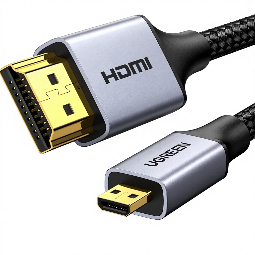 UGREEN 4K Micro HDMI to HDMI Cable Aluminum Braided 18Gbps 4K 60Hz HDR 3D ARC Compatible with GoPro Hero 7 6 5 Raspberry Pi