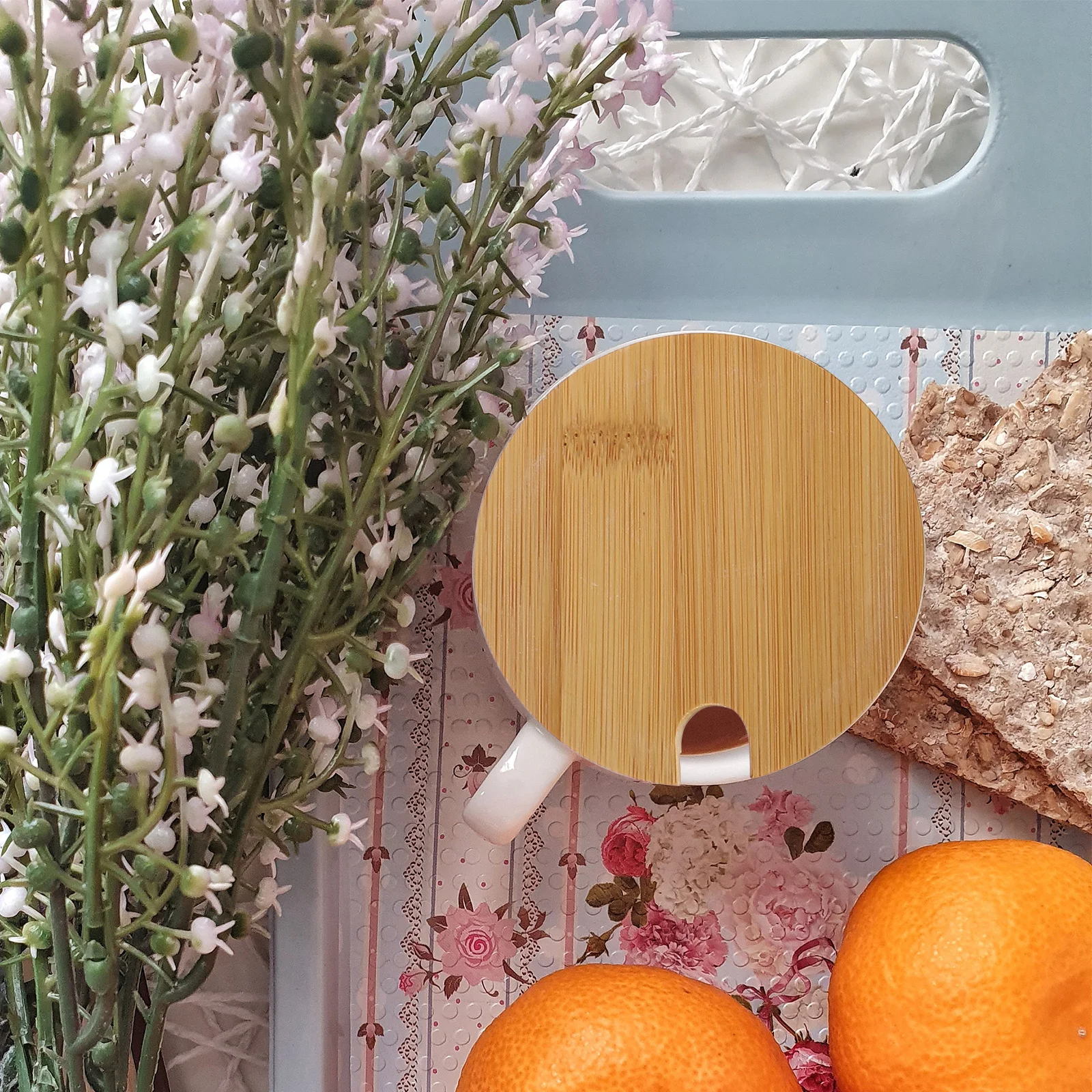 

5Pcs Long Lasting Bamboo Bottle Lids Sealed Food Covers Easy Install Remove Kitchen Seasoning Jar Lid Bamboo Bottle Cover