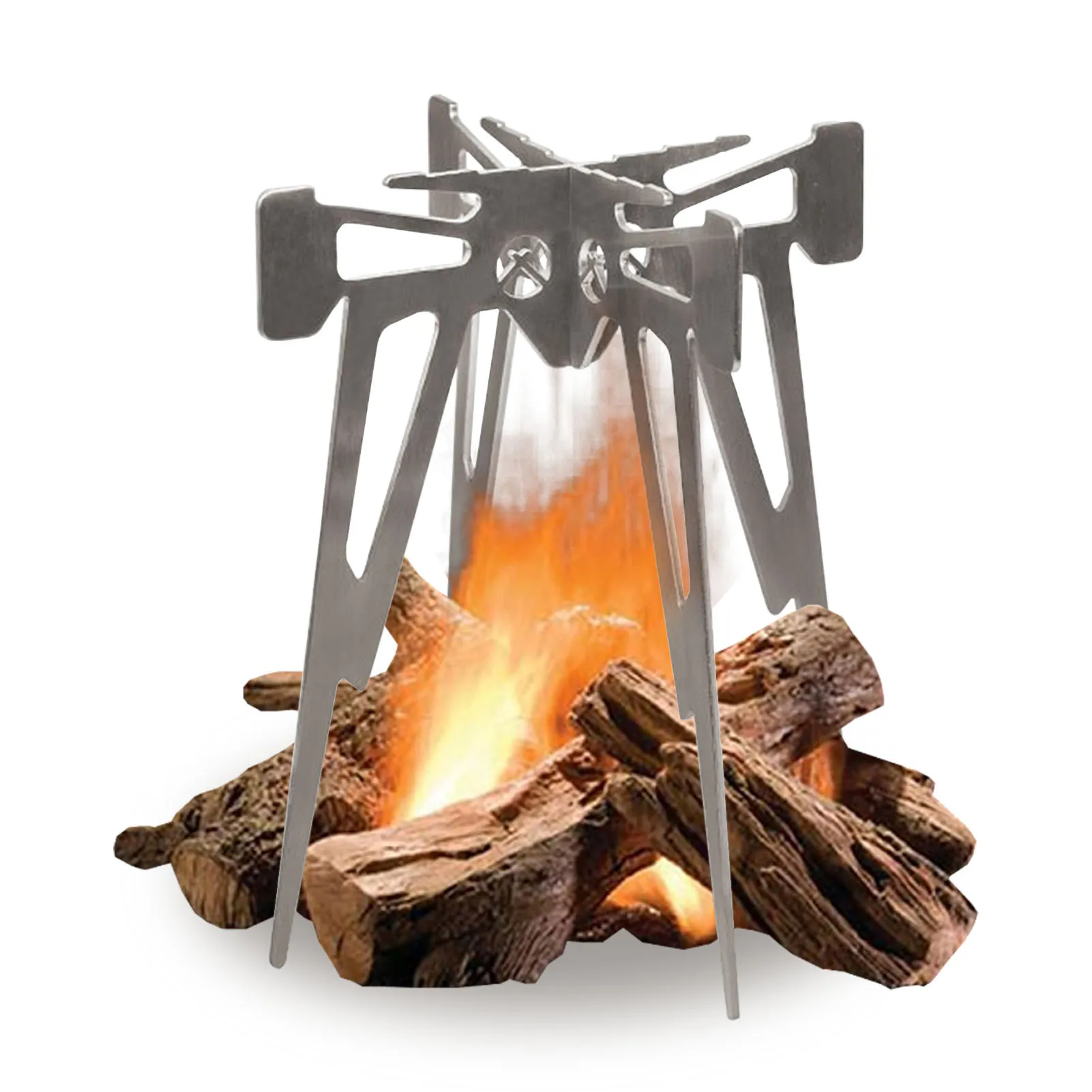 Campfire Pot Stand Stainless Steel Bonfire Cooking Stove Holder Base Foldable Pot Burner Picnic Rack For Camping Accessories