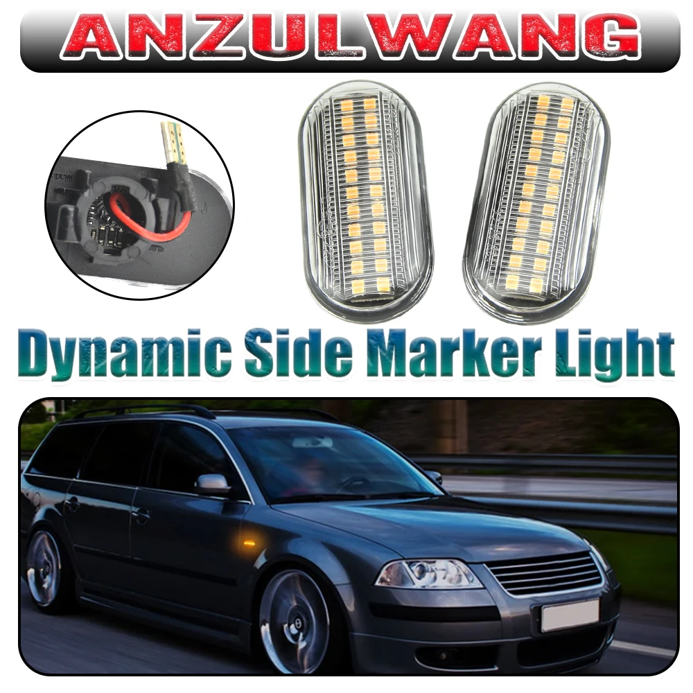 2x Led Dynamic Turn Signal Lights Side Marker For Renault Clio Trafic Kangoo Twigo Dacia Logan Duster Nissan Interstar Primastar