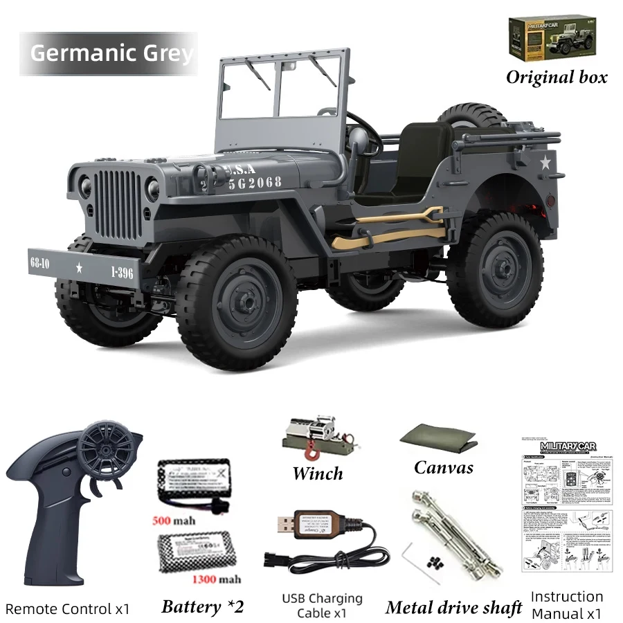 

Радиоуправляемый краулер JJRC C8815 1:12 «Виллис» (военный джип) 4WD — внедорожник для скалолазания 2,4 ГГц со светодиодной подсветкой