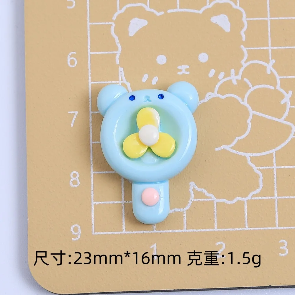 10Pcs Kawii resin Animal Fan Series Miniature Flat Back Cabochons For Hairpin Scrapbooking DIY Home Decor Craft Accessories