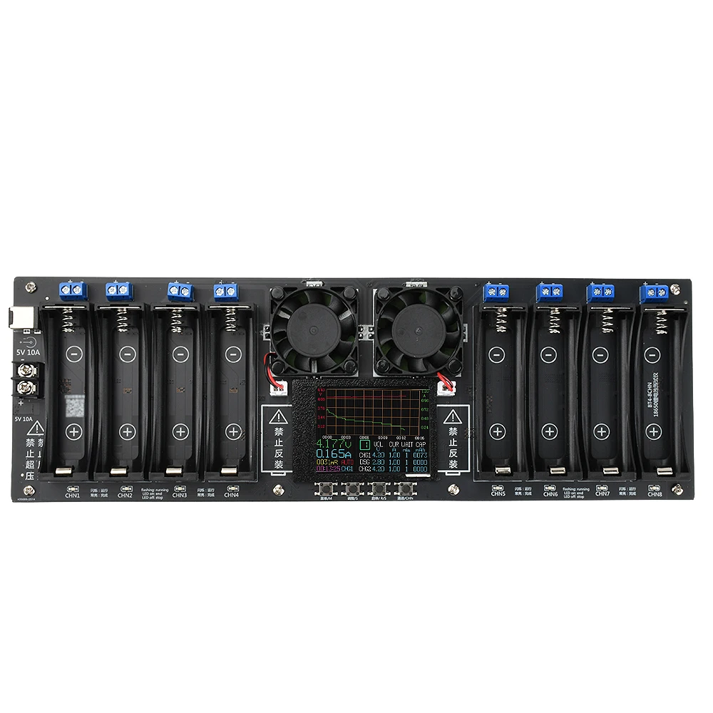 8-Channel 18650 Battery Capacity Tester Color Screen Automatic Charging Discharging Module for Lithium Batteries