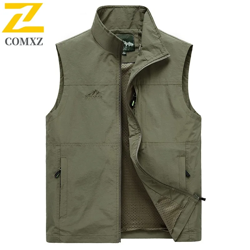 

Men Outdoor Sport Vest Spring Autumn American style Multi-Pocket Loose Fit Tactical Casual Workwear Breathable Sleeveless Jacket