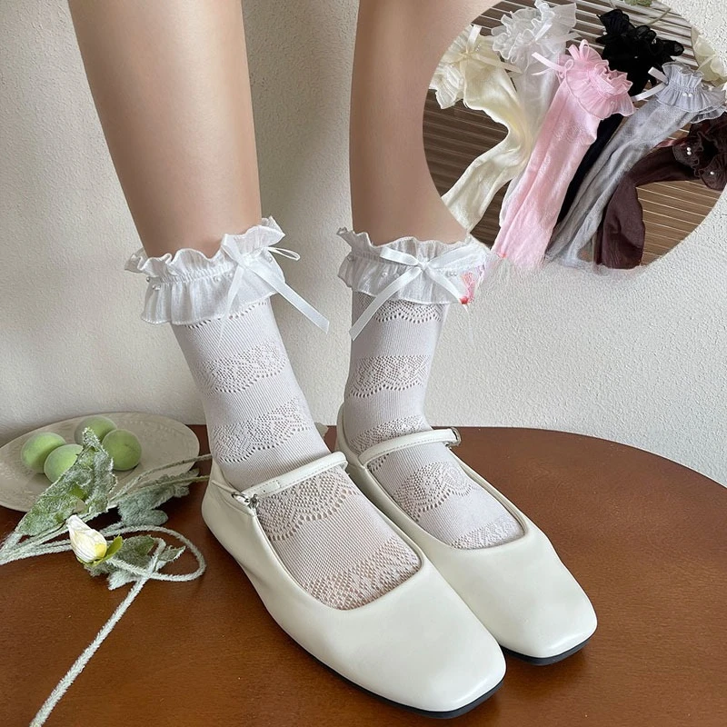 

Детские летние носки-трусики для девочек, кружевные, сетчатые, двухмерные, ультратонкие, в стиле принцессы.