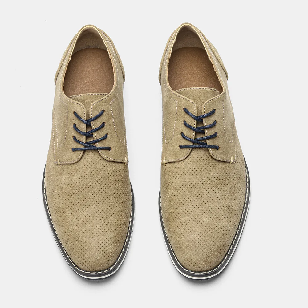 

Breathable Color Matching Men's Casual oes Comfortable Leather Patchwork Low Top Rubber Outsole round Toe Faionable oes