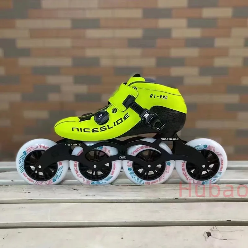 Niceslide Carbon Fiber Speed Inline Skate  Adult Teens Professional Competition Shoes Roller Skates